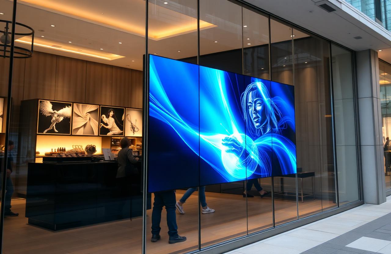 Lüks Mağaza Vitrin Transparan LED
